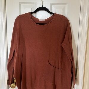 Altar'd State Orange Oversized Asymmetrical Pocket Sweater